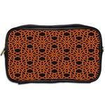 Triangle Knot Orange And Black Fabric Toiletries Bags 2-Side Back