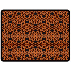 Triangle Knot Orange And Black Fabric Double Sided Fleece Blanket (large)  by BangZart