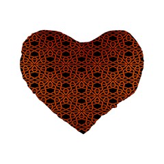 Triangle Knot Orange And Black Fabric Standard 16  Premium Flano Heart Shape Cushions by BangZart