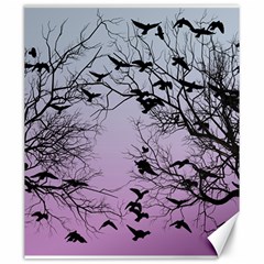 Crow Flock  Canvas 20  X 24   by Valentinaart