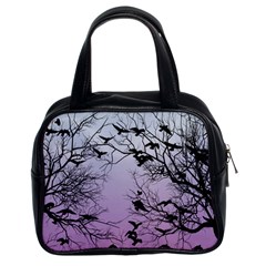 Crow Flock  Classic Handbags (2 Sides) by Valentinaart