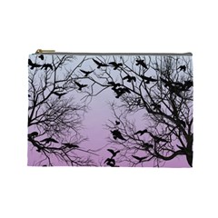 Crow Flock  Cosmetic Bag (large)  by Valentinaart