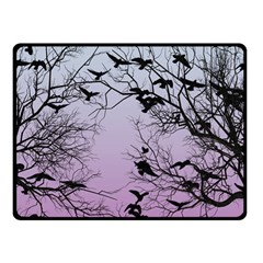 Crow Flock  Fleece Blanket (small) by Valentinaart