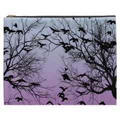 Crow Flock  Cosmetic Bag (xxxl)  by Valentinaart