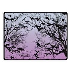 Crow Flock  Double Sided Fleece Blanket (small)  by Valentinaart