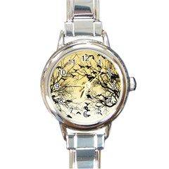 Crow Flock  Round Italian Charm Watch