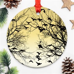 Crow Flock  Ornament (round) by Valentinaart