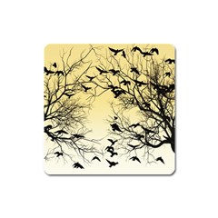 Crow Flock  Square Magnet by Valentinaart