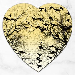 Crow Flock  Jigsaw Puzzle (heart) by Valentinaart