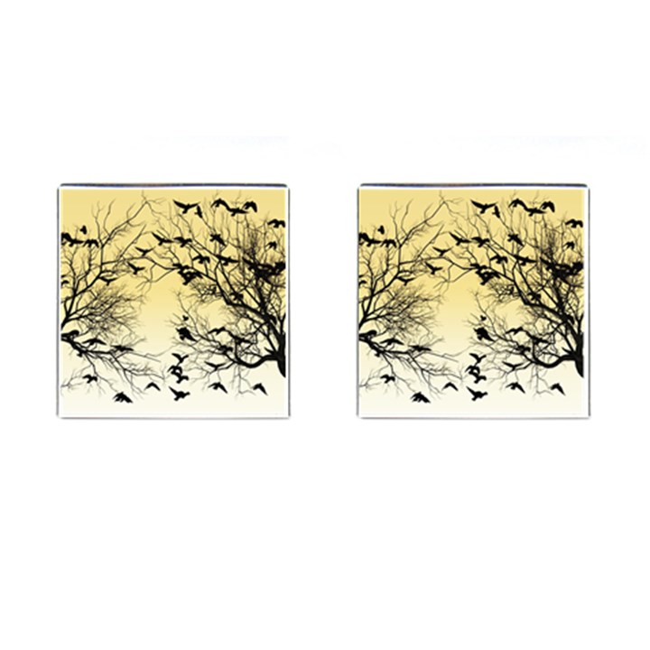 Crow flock  Cufflinks (Square)