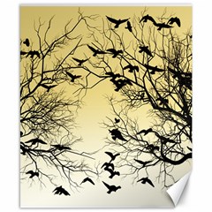 Crow Flock  Canvas 8  X 10  by Valentinaart