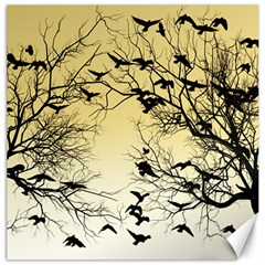 Crow Flock  Canvas 20  X 20   by Valentinaart