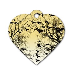 Crow Flock  Dog Tag Heart (one Side)