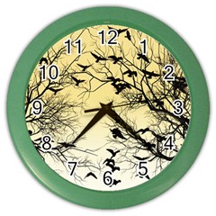 Crow Flock  Color Wall Clocks by Valentinaart