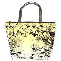 Crow Flock  Bucket Bags by Valentinaart