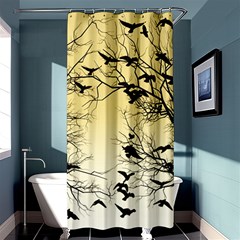 Crow Flock  Shower Curtain 36  X 72  (stall)  by Valentinaart