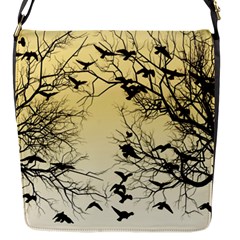 Crow Flock  Flap Messenger Bag (s) by Valentinaart