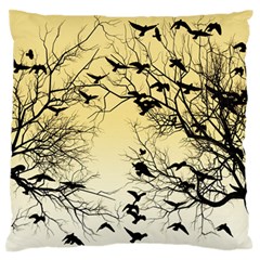 Crow Flock  Large Flano Cushion Case (one Side) by Valentinaart