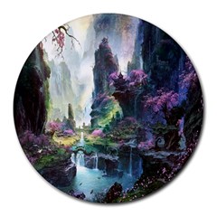 Fantastic World Fantasy Painting Round Mousepads by BangZart