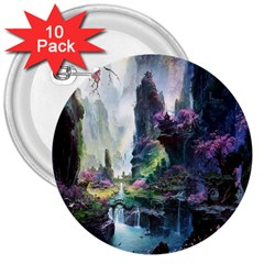 Fantastic World Fantasy Painting 3  Buttons (10 Pack)  by BangZart