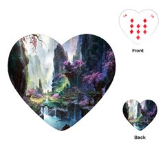 Fantastic World Fantasy Painting Playing Cards (heart)  by BangZart