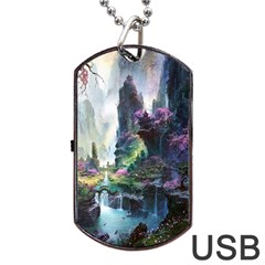 Fantastic World Fantasy Painting Dog Tag Usb Flash (two Sides) by BangZart