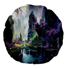 Fantastic World Fantasy Painting Large 18  Premium Round Cushions by BangZart