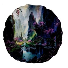 Fantastic World Fantasy Painting Large 18  Premium Flano Round Cushions by BangZart