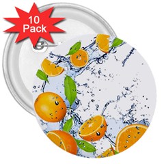 Fruits Water Vegetables Food 3  Buttons (10 Pack)  by BangZart