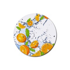 Fruits Water Vegetables Food Rubber Coaster (round)  by BangZart