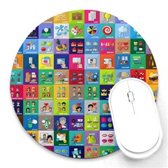 Exquisite Icons Collection Vector Round Mousepads by BangZart