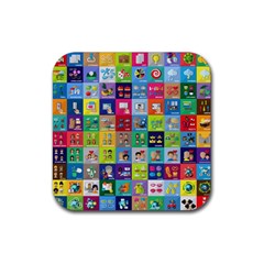 Exquisite Icons Collection Vector Rubber Coaster (square)  by BangZart