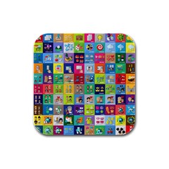 Exquisite Icons Collection Vector Rubber Square Coaster (4 Pack)  by BangZart