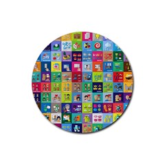 Exquisite Icons Collection Vector Rubber Coaster (round)  by BangZart