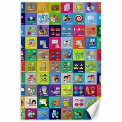 Exquisite Icons Collection Vector Canvas 12  X 18   by BangZart