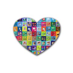 Exquisite Icons Collection Vector Rubber Coaster (heart)  by BangZart