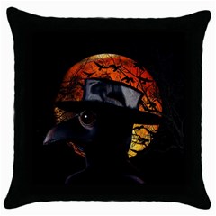 Bird-man  Throw Pillow Case (black) by Valentinaart