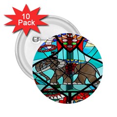 Elephant Stained Glass 2 25  Buttons (10 Pack)  by BangZart