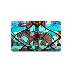 Elephant Stained Glass Magnet (name Card) by BangZart