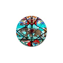 Elephant Stained Glass Golf Ball Marker by BangZart