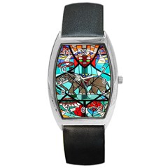 Elephant Stained Glass Barrel Style Metal Watch by BangZart