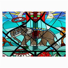 Elephant Stained Glass Large Glasses Cloth (2-side) by BangZart