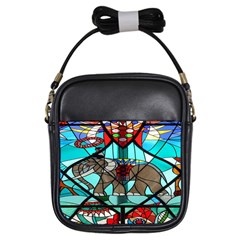 Elephant Stained Glass Girls Sling Bags by BangZart