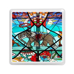 Elephant Stained Glass Memory Card Reader (square)  by BangZart