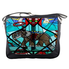 Elephant Stained Glass Messenger Bags by BangZart