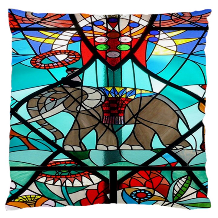 Elephant Stained Glass Large Cushion Case (Two Sides)