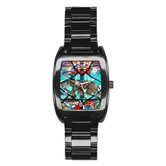 Elephant Stained Glass Stainless Steel Barrel Watch by BangZart