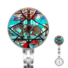 Elephant Stained Glass Stainless Steel Nurses Watch by BangZart