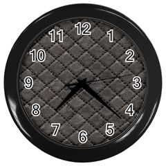 Seamless Leather Texture Pattern Wall Clocks (black) by BangZart