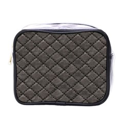 Seamless Leather Texture Pattern Mini Toiletries Bags by BangZart